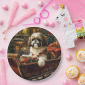 シーズー（犬）TZUクリスマスフェスティバル ペーパープレート (パーティー)