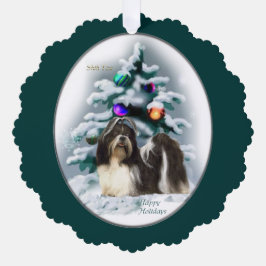 シーズー(犬)Tzuクリスマスプレゼント オーナメントカード