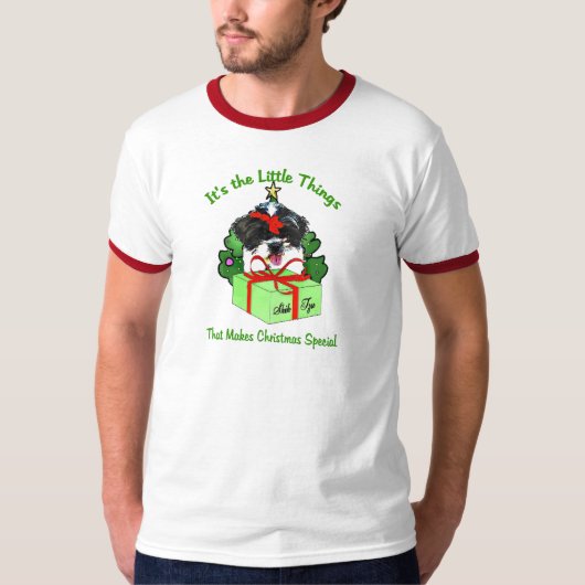 シーズー(犬)Tzuクリスマスプレゼント Tシャツ (正面)
