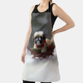 シーズー(犬)Tzuクリスマス雪の冬 エプロン (インサイチュ)