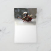 シーズー（犬）Tzuクリスマス雪の冬 カード (内部)