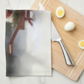 シーズー(犬)Tzuクリスマス雪の冬 キッチンタオル (四つ折り)