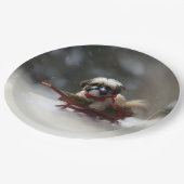 シーズー（犬）Tzuクリスマス雪の冬 ペーパープレート (アングル)