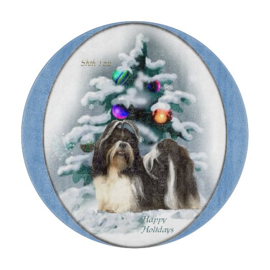 シーズー(犬)Tzuクリスマス カッティングボード (正面)