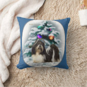 シーズー(犬)Tzuクリスマス クッション (ブランケット)