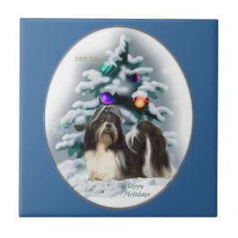 シーズー(犬)Tzuクリスマス タイル