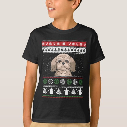 シーズー(犬)Tzuクリスマス Tシャツ (正面)