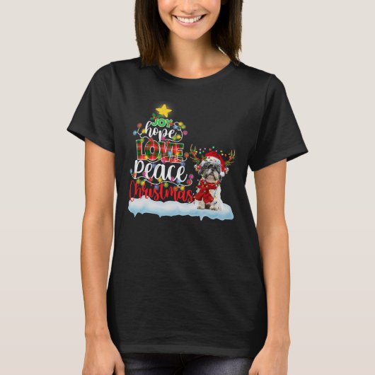 シーズー(犬)Tzuサンタハットトナカイ Tシャツ (正面)