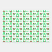 シーズー(犬)Tzuシルエットクリスマスドッグ&グリーン3色 ラッピングペーパーシート (正面2)