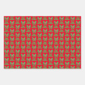 シーズー(犬)Tzuシルエットクリスマスドッグ&グリーン3色 ラッピングペーパーシート (正面)