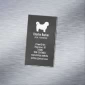 シーズー(犬)Tzuシルエットシャルボードスタイル垂直 マグネット名刺 (インサイチュ)