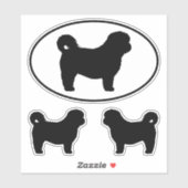 シーズー（犬）TZUシルエット犬ブリードビニールステッカーセット シール (シート)