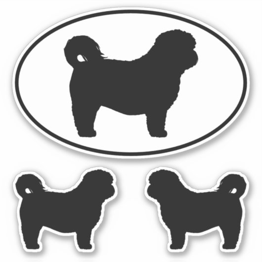 シーズー（犬）TZUシルエット犬ブリードビニールステッカーセット シール (正面)