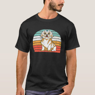 シーズー(犬)Tzuシーズー(犬)Tzyママ犬ママ背景 Tシャツ