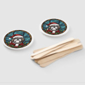 シーズー（犬）Tzuステンドグラスのクリスマス ハンドファン (組立なし)