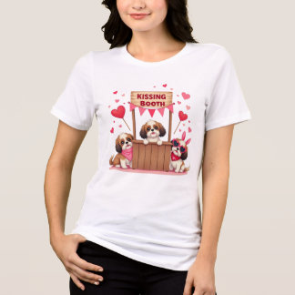 シーズー（犬）Tzuスースキーステーショキスをするンブースギフト トライブレンドＴシャツ