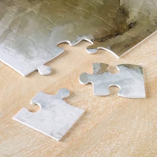 シーズー(犬)TZUドッグウォーターカラーアート絵画ズ ジグソーパズル (側面)