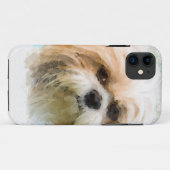 シーズー(犬)TZUドッグウォーターカラーアート絵画ズ Case-Mate iPhoneケース (裏面(横))