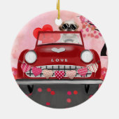シーズー(犬)TZUドッグカーとハートバレンタイン セラミックオーナメント (裏面)