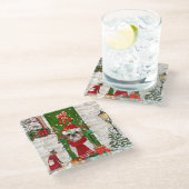 シーズー(犬)Tzuドッグクリスマス ガラスコースター (アングル)