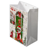 シーズー（犬）Tzuドッグクリスマス ミディアムペーパーバッグ (正面アングル)