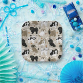 シーズー（犬）TZUドッグズポーズアンドボーンズ紙プレート ペーパープレート (パーティー)