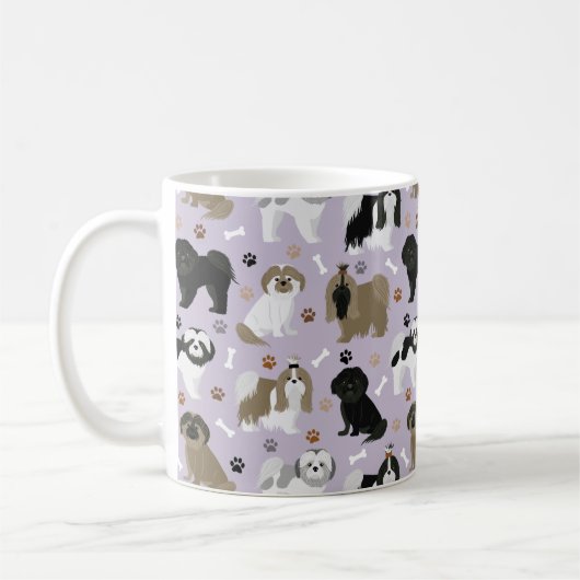 シーズー（犬）Tzuドッグズポーズコーヒーマグ コーヒーマグカップ (左)