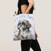 シーズー（犬）Tzuドッグママフローラ トートバッグ (クローズアップ)