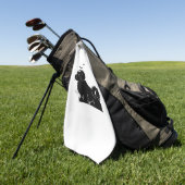 シーズー（犬）Tzuドッグ – ハロウィンムーンシルエットクラシックT ゴルフタオル (グリーン)