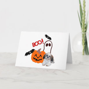 シーズー(犬)Tzuハロウィングリーティングカード カード