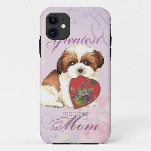 シーズー(犬)TzuハートMom Case-Mate iPhoneケース (裏面)
