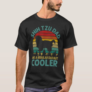 シーズー(犬)Tzuパパ通常のパパが父親のようクールな Tシャツ