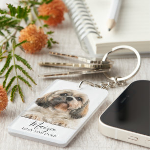 シーズー(犬)Tzuパーソナライズされた Pet Dog写真 キーホルダー