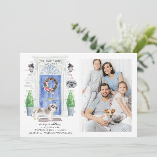 シーズー（犬）tzuフロントドアの写真移動アナウンス 招待状 (スタンド正面)