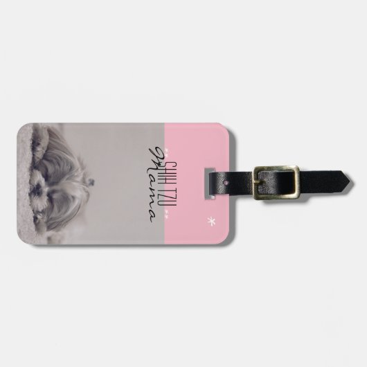 シーズー(犬)Tzuママ犬ママのラゲージタグ ラゲッジタグ (正面横)