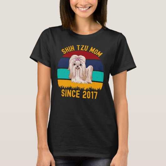 シーズー(犬)Tzuママ2017犬の引用文 Tシャツ (正面)