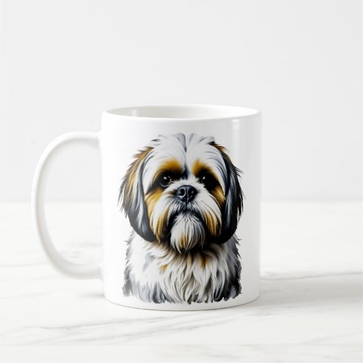シーズー(犬)Tzuママ |愛犬家 コーヒーマグカップ (左)