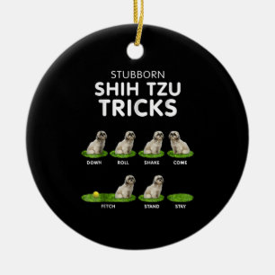 シーズー（犬）Tzuラバー   おもしろいシーズー（犬）Tzuトリックドッグラ セラミックオーナメント