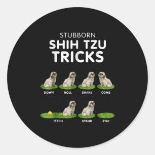 シーズー(犬)Tzuラバー おもしろいシーズー(犬)Tzuトリックドッグラ ラウンドシール