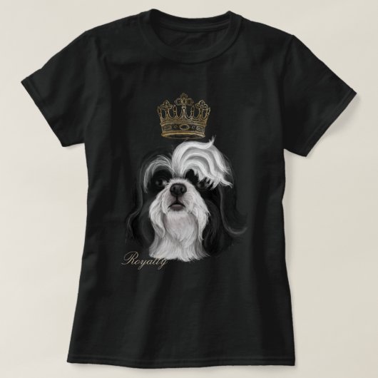 シーズー（犬）Tzuロイヤリティ Tシャツ (デザイン正面)