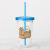 シーズー（犬）tzuロングヘアードッグ漫画イラストレーション アクリルタンブラー (正面)