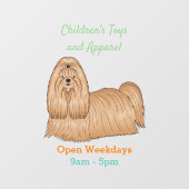 シーズー(犬)tzuロングヘアードッグ漫画イラストレーション ウィンドウサイン (シート)