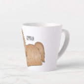 シーズー（犬）tzuロングヘアードッグ漫画イラストレーション カフェラテマグ (右アングル)