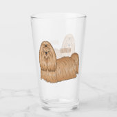 シーズー（犬）tzuロングヘアードッグ漫画イラストレーション タンブラーグラス (正面)