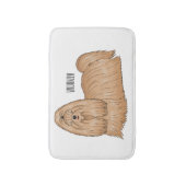 シーズー（犬）tzuロングヘアードッグ漫画イラストレーション バスマット (正面縦)