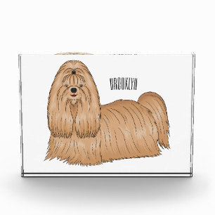 シーズー(犬)tzuロングヘアードッグ漫画イラストレーション フォトブロック