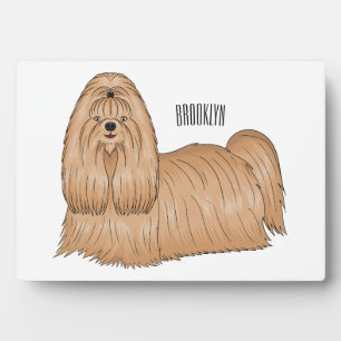 シーズー(犬)tzuロングヘアードッグ漫画イラストレーション フォトプラーク