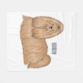 シーズー（犬）tzuロングヘアードッグ漫画イラストレーション フリースブランケット (正面(横))