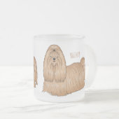 シーズー(犬)tzuロングヘアードッグ漫画イラストレーション フロストグラスマグカップ (正面右)