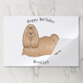 シーズー（犬）tzuロングヘアードッグ漫画イラストレーション ペーパーパッド (折り畳み)